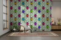 Bright bug wallpaper with soft natural green base

