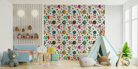 Bedroom with insects and flowers wall mural

