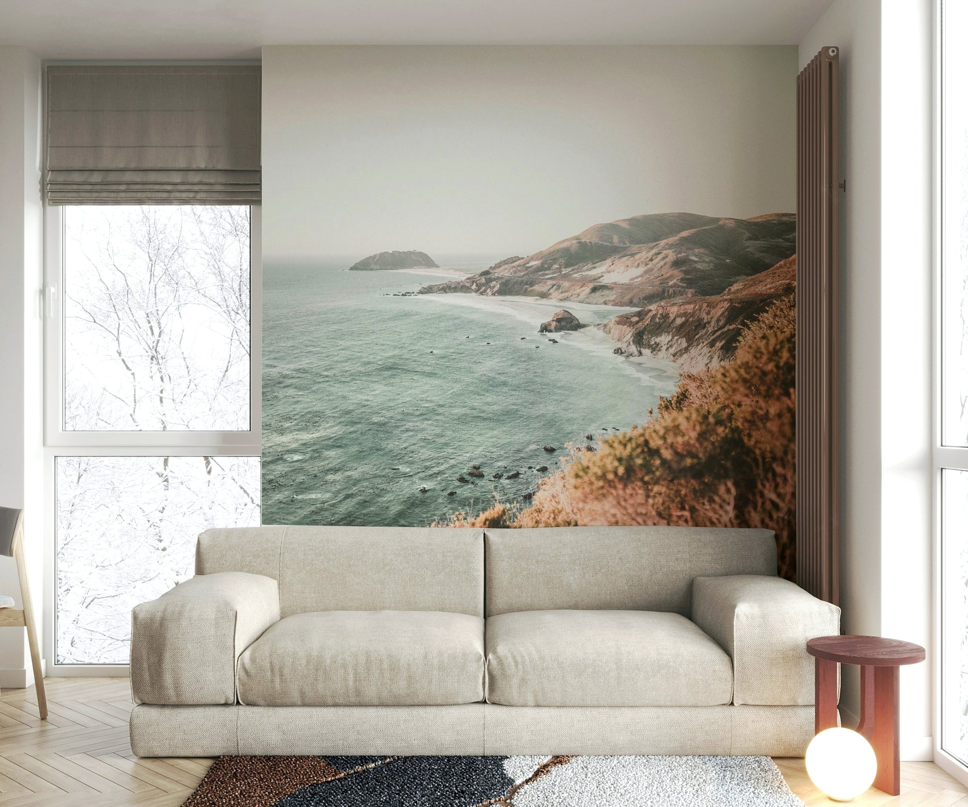 Big Sur Coastline Wall Mural with dramatic cliffs and ocean.

