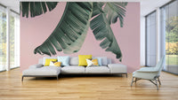 Living room styled with Blush & Banana mural design

