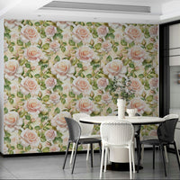 Soft and vibrant rose wallpaper mural for a serene room ambiance.

