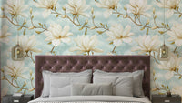 Magnolia Magic Wallpaper with soft magnolia blooms.

