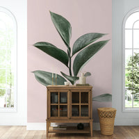 Bedroom styled with Pink & Green Harmony mural

