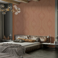Traditional wallpaper with modern mocha finish

