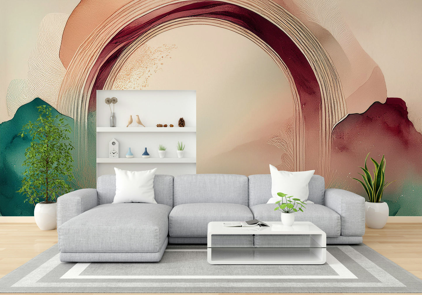 Teal Dream Portal Wall Mural featuring a peaceful portal with teal hues.

