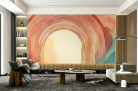 Playful and serene Rainbow Dream Portal mural for bedrooms or nurseries.

