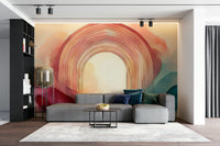 Enchanting rainbow arch design in the Rainbow Dream Portal wall mural.

