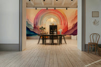 Rainbow Dream Arches mural bringing energy and color to your walls.

