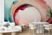 Glowing elements and natural textures in the Into the Dream Cave mural.

