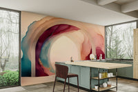 Celestial design with soft colors in the Mayoral Sleep Portal mural.

