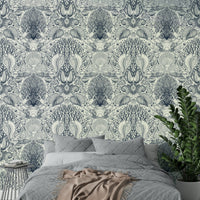 Nature-inspired wallpaper with sea botanicals

