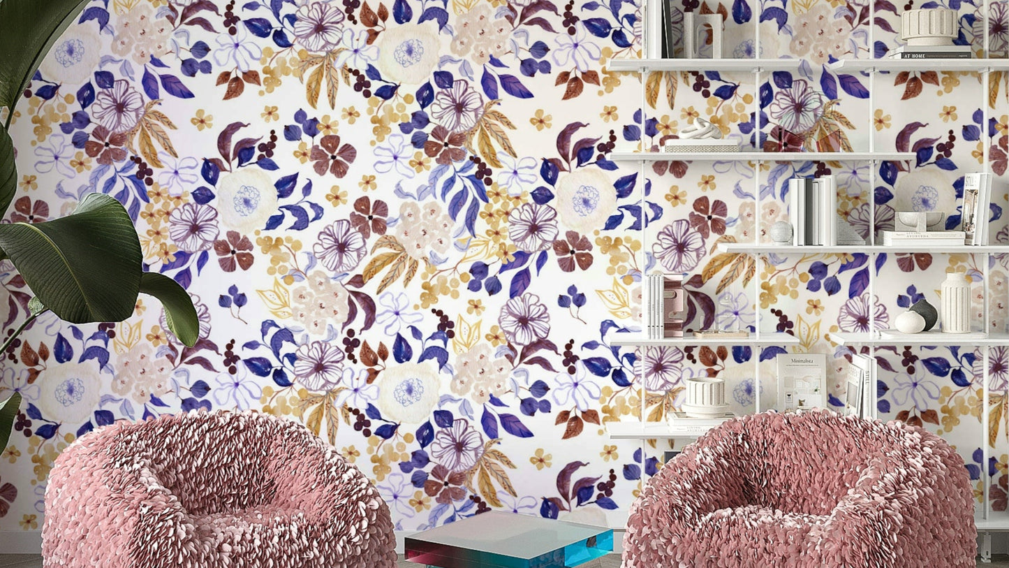 Understated botanical wallpaper for calm spaces

