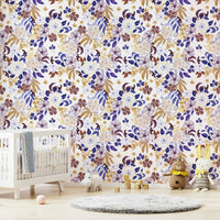 Neutral botanical pattern wallpaper with fine detail

