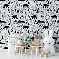 Hiking Country wall mural featuring lush green landscapes.

