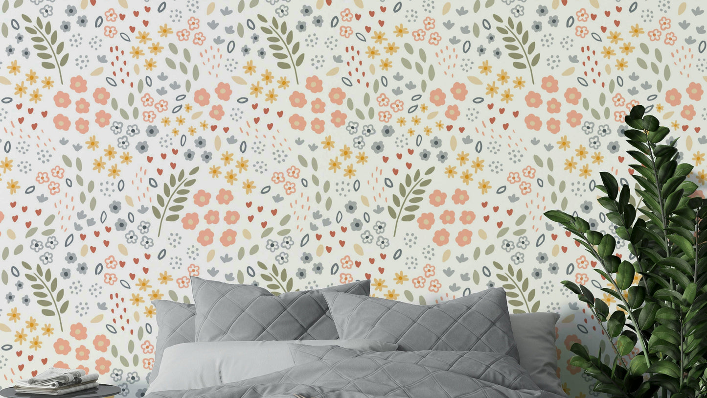 Soft Floral Dreams wallpaper in pastel floral design.

