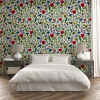 Peaceful summer meadow wallpaper for natural room decor

