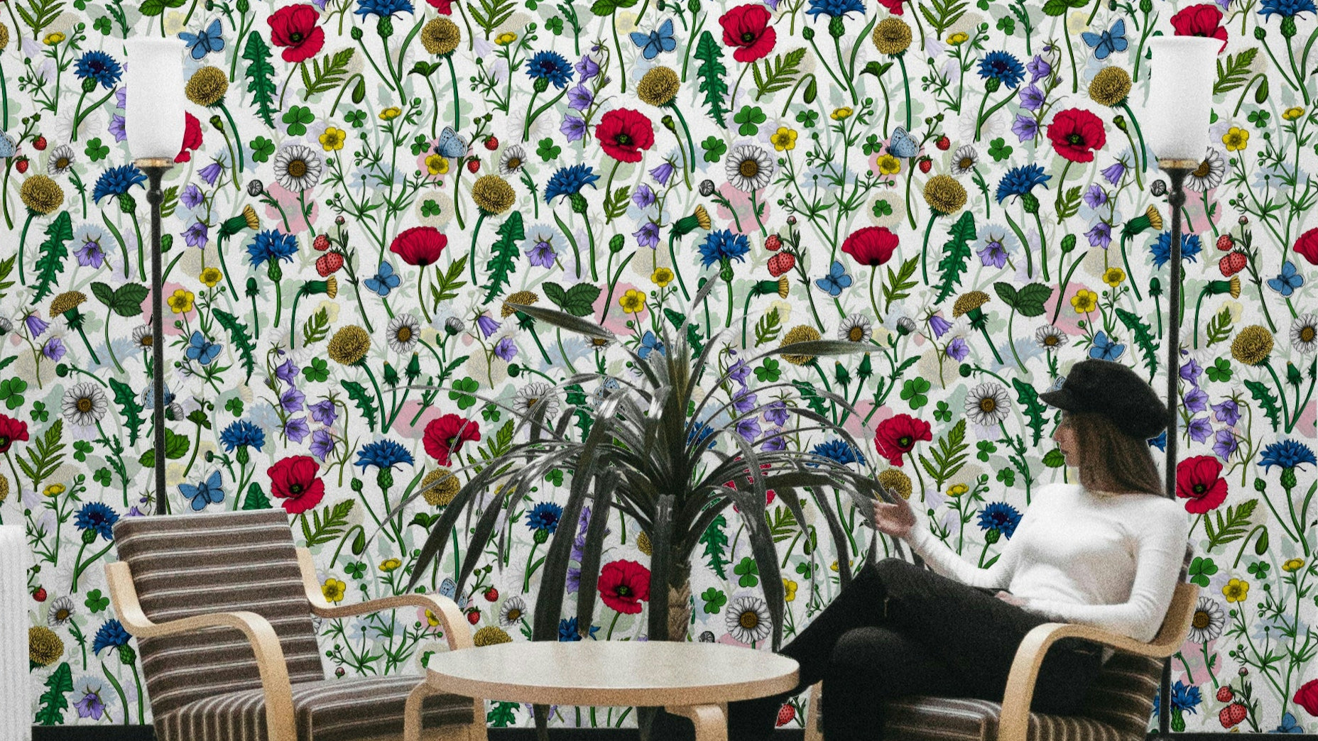 Summer Meadow Dreams Wallpaper with vibrant wildflowers

