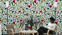 Summer Meadow Dreams Wallpaper with vibrant wildflowers

