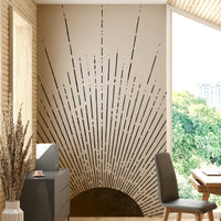 Black Sun Rays Wall Mural with dark rays radiating from the sun.


