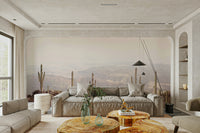 Desert Vista Serenity Wall Mural with soft golden sands and peaceful horizon.

