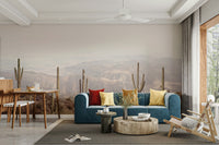 Soft golden desert landscape mural for a calming room vibe.

