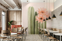 Blooming Cactus Botanical Wall Mural with vibrant cacti and flowers.

