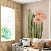 Nature-inspired blooming cactus mural bringing the desert to your home.

