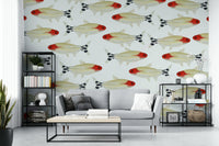 Abstract Asperum design mural with layered textures

