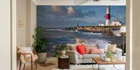 Portland Bill lighthouse mural for adding adventure and elegance to your decor.

