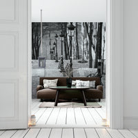 Classic Parisian Montmartre stairway mural for urban home decor.

