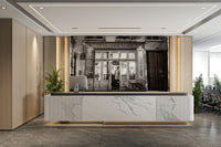 Vintage Paris bar mural wallpaper for creating a charming vibe.

