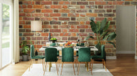 Rustic brick wall mural for a vintage, cozy room look.

