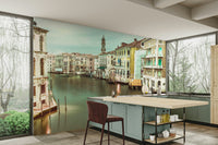 Venice Grand Canal mural with soft water and charming buildings.

