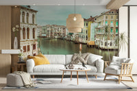 The Grand Canal Wall Mural featuring Venice’s iconic buildings.

