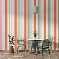 Light and airy summer stripes wallpaper for modern spaces

