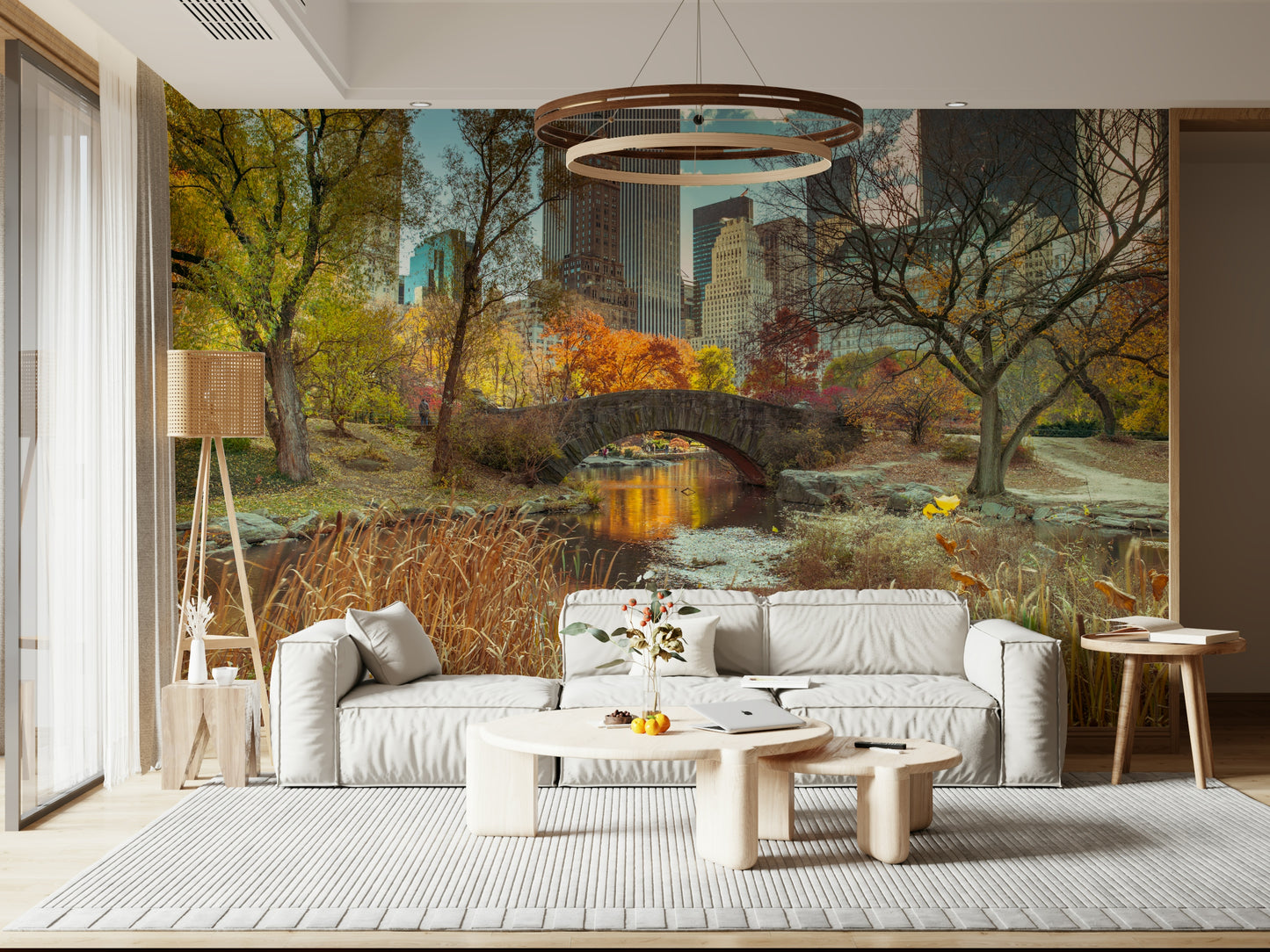 Manhattan's Autumn Embrace Wall Mural