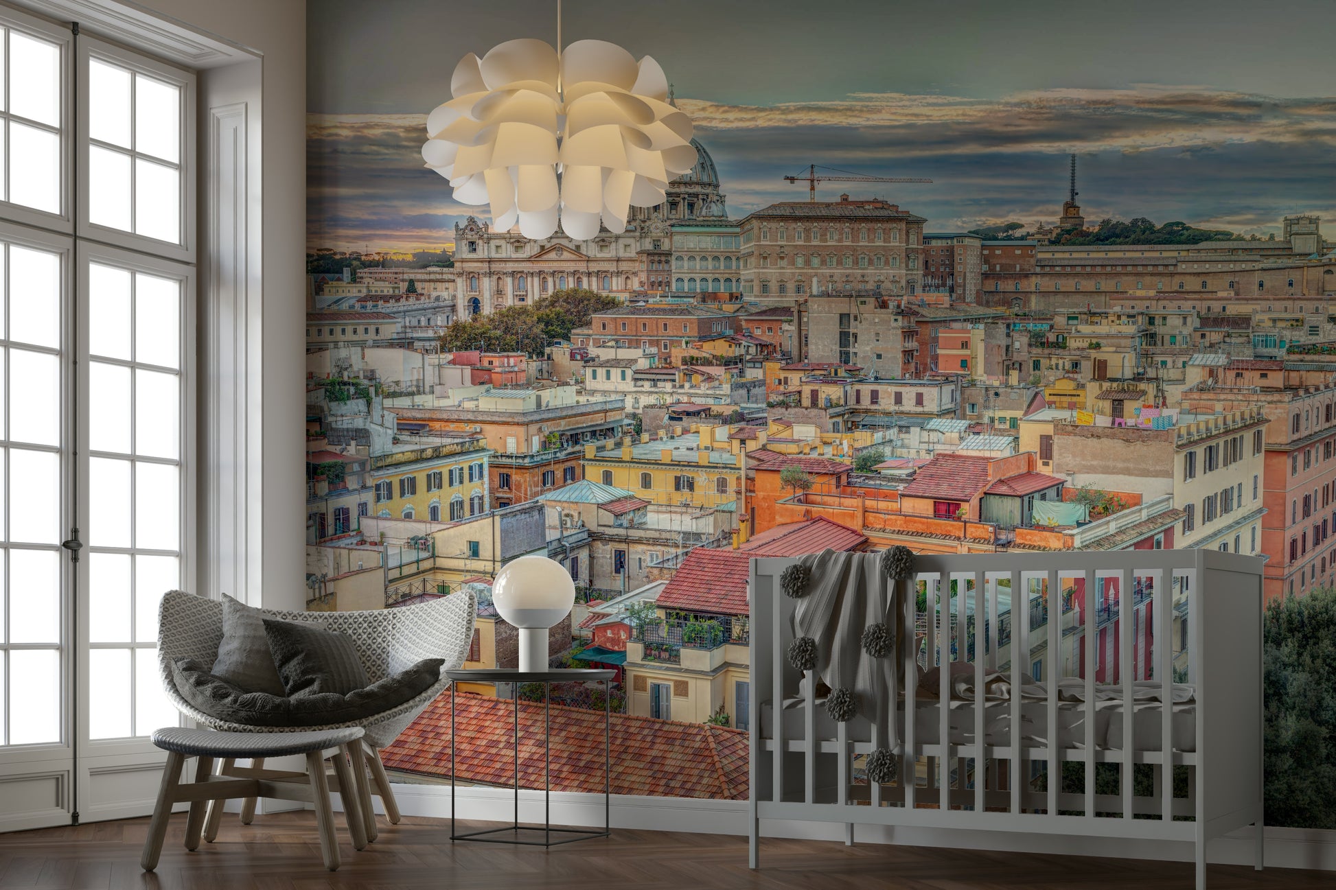 Vatican Cityscape wall mural with rooftop view

