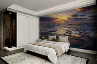 Serene beach sunset wall mural for a calm and relaxed atmosphere.

