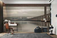 Scenic Tay Road Bridge mural with urban backdrop

