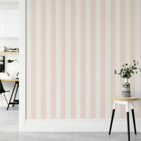 Beige and pink modern stripe wall covering

