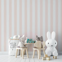 Chic wallpaper with pastel pink and neutral stripes

