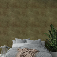 Earthy olive green wallpaper with leather texture

