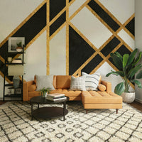 Black and white geometric Art Deco mural for contemporary rooms

