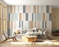 Faded pastel tiles wall mural for quiet sophistication

