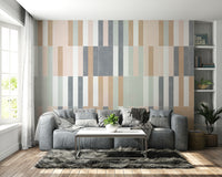 Subtle pastel geometric tiles wall mural

