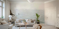 Tranquil coastline mural of the California shore

