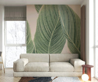 Simple and elegant botanical lines mural design.

