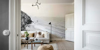 Breathtaking black and white coastal mural art.

