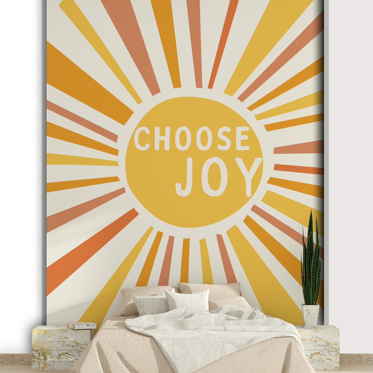 Positive Choose Joy wall mural with uplifting design

