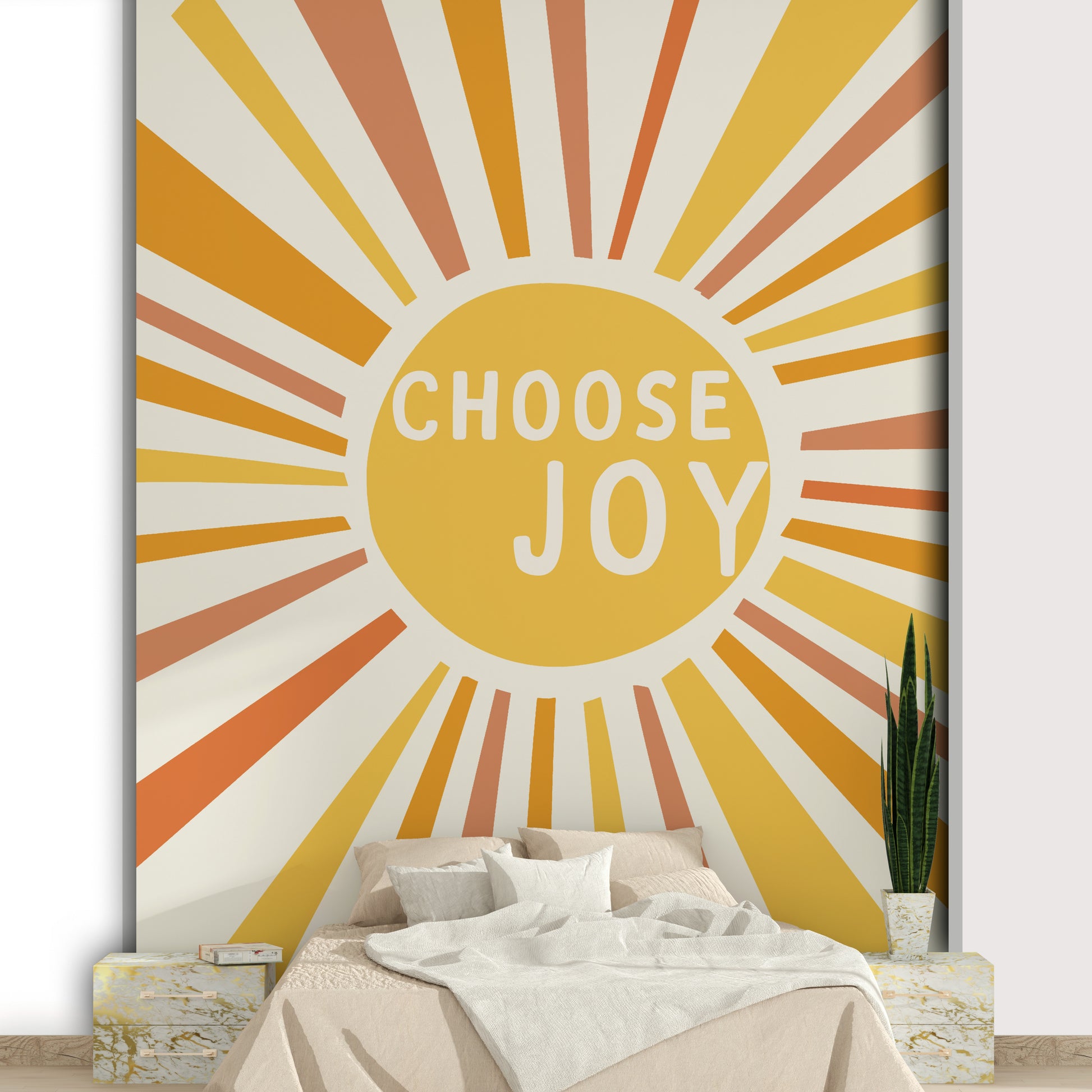 Positive Choose Joy wall mural with uplifting design

